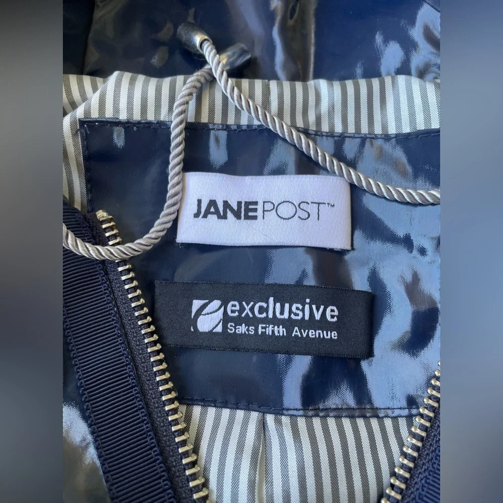 Jane Post Shiny Navy Hooded Utility Jacket - Picture 14 of 16